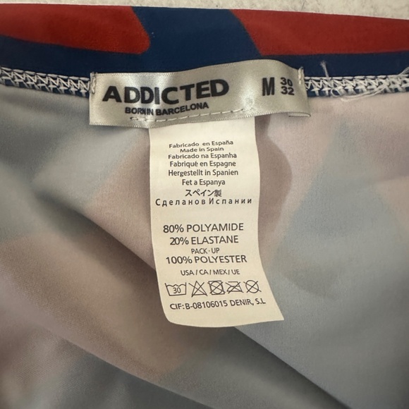 Addicted Logo Swimsuit Medium runs small 30-32 Gently worn 80% polyamide - Picture 7 of 7